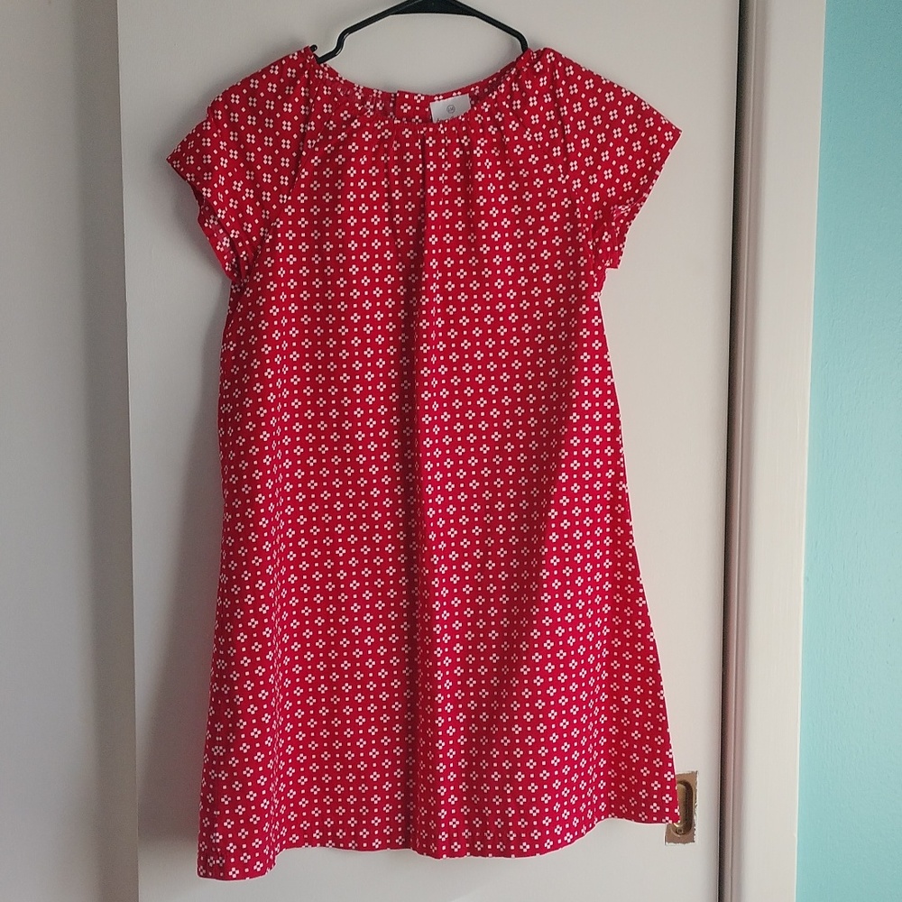 Hanna Andersson red patterned dress size 12 Y (150).